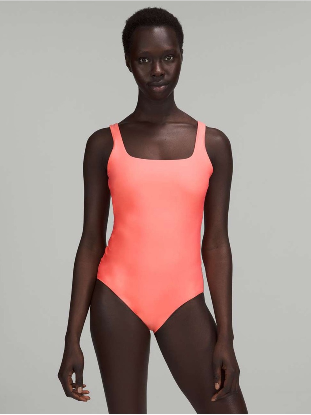 Lululemon waterside coral Classic Square-Neck One-Piece Swimsuit size M